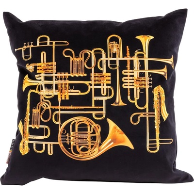 Seletti Възглавничка TOILETPAPER TRUMPETS 50 x 50 cм, черна, Seletti (SLT02335)