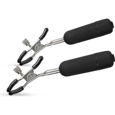 EASYTOYS fetish collection Щипки за зърна с вибрационни патрони