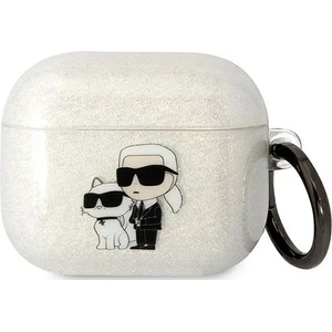 Karl Lagerfeld прозрачен брокатен калъф за AirPods 3 Karl&Choupette (KLA3HNKCTGT)