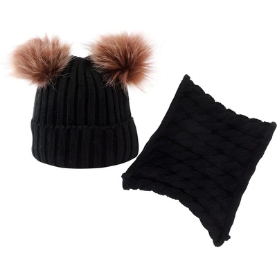 HARAHU Детска шапка тунелен шал cu-21536 - Черна kp21536 (cu-21536)