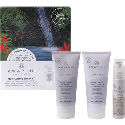 Paul Mitchell Awapuhi Wild Ginger Moisturizing Travel Kit - Šampon 75 ml + kondicionér 75 ml + olej na vlasy 25 ml