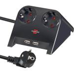 brennenstuhl Разклонител Desktop Power 2x 2P+E Шуко и 2x USB A зареждане 2100mA с кабел 1.8m Черен - Brennenstuhl Desktop Power BS1153500222 (BS1153500222)