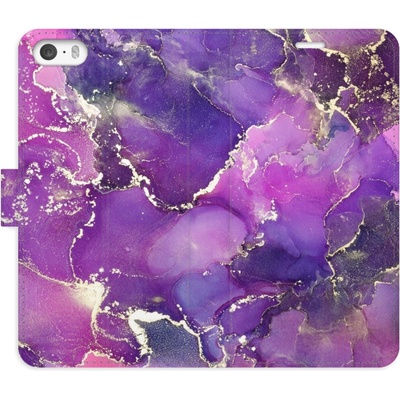 iSaprio - Apple iPhone 5 / 5S / SE - Purple Marble - kapsičky na karty