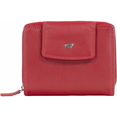 Braun Büffel Golf Rfid zip wallet with 12 card slots red