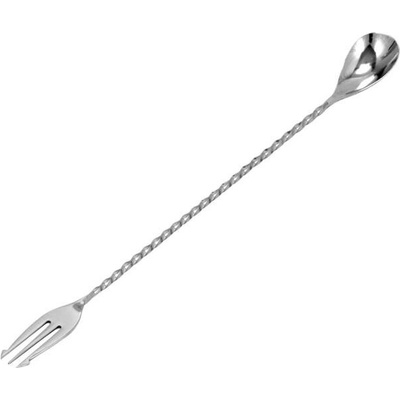 TOMGAST Lžička barmanská s vidličkou 40 cm, nerez