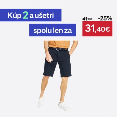 Inesis pánske golfové chino šortky MW500 tmavomodré