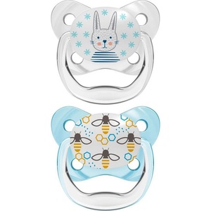 Dr. Brown's Бебешка залъгалка Dr. Brown's - PreVent, 0-6 месеца, 2 броя, сини (72239301814) - baby