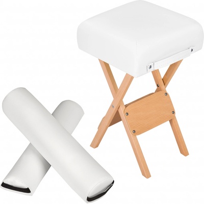 tectake 400429 stolička, masérský válec a půlválec bílá