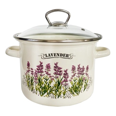 Новомосковская посуда Н-Тенджера със стъклен капак 5.5l "lavanda" (i63117) (0129297)