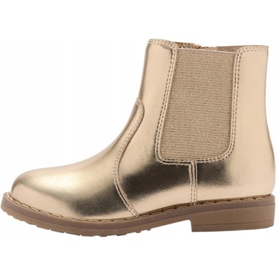 Mango metalické kotníkové boty zlaté