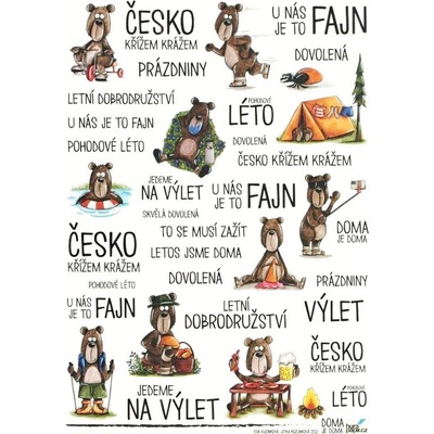 HuráPapír Samolepky průhledné A4 -Doma je doma, Cestování