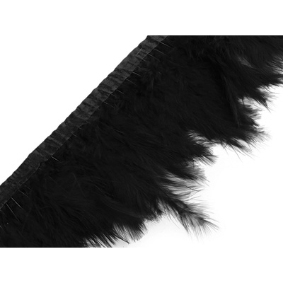 Prýmek - krocaní peří šíře 9-12 cm černá 2 m