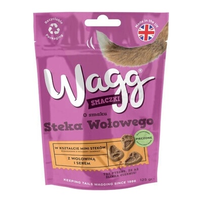 Wagg Mini Steaky s Hovädzinou a Syrom maškrta pre psa 125 g