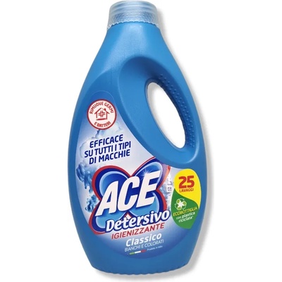 ACE течен перилен препарат, 1375мл, 25 пранета, Бяло и цветно пране, Classico