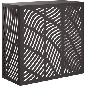 vidaXL Покритие за климатик Черно 110 x 50 x 105 см Стомана (8014115)