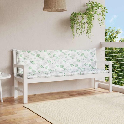 vidaXL Възглавници за градински пейки 2 бр на листа 200x50x7 см плат (361750)
