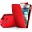 Samsung Galaxy Ace Plus S7500 Flip Калъф Червен + Протектор