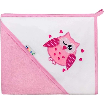 AKUKU Detská osuška 80x80 tyrkysová so sovou