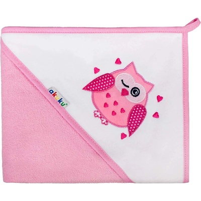 AKUKU Detská osuška 80x80 tyrkysová so sovou