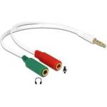 Royal Кабел Royal CABLE-415 White, от 3.5mm жак(м) към 2x 3.5mm жак(ж), 0.2m, бял, позлатени конектори (ROY21015116)