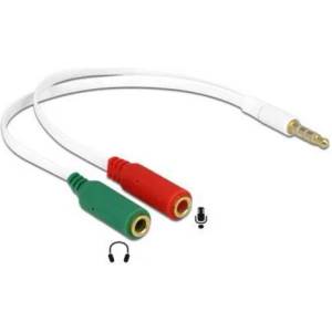 Royal Кабел Royal CABLE-415 White, от 3.5mm жак(м) към 2x 3.5mm жак(ж), 0.2m, бял, позлатени конектори (ROY21015116)