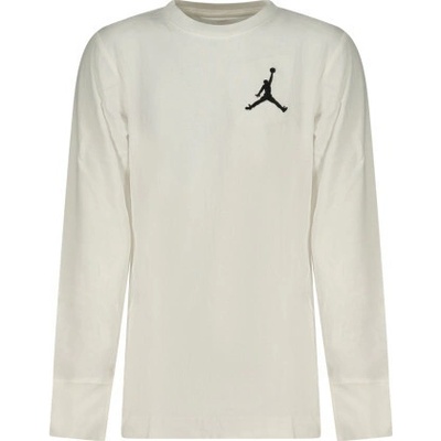 Jordan T Shirt Maniche Lunghe Bambino Bianco Bílá
