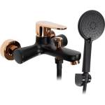 Rea Смесител за вана и душ Rea Mild black - Rose Gold с душ комплект (5902557381029)