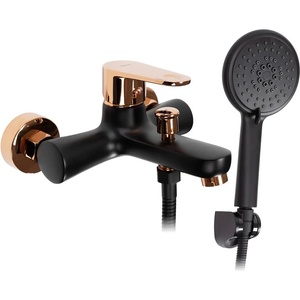 Rea Смесител за вана и душ Rea Mild black - Rose Gold с душ комплект (REA-B4813)