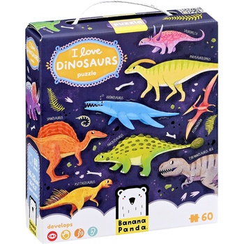 BANANA PANDA Детски пъзел Banana Panda от 60 части - Обичам динозаври (49263)