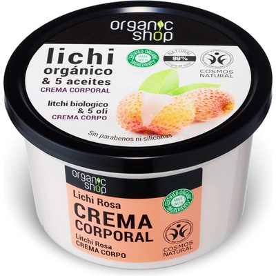 Organic Shop tělový krém růžové liči 250 ml