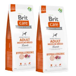 Brit CARE Хипоалергенна храна за кучета от средни породи, възрастни, агнешко 2x12кг