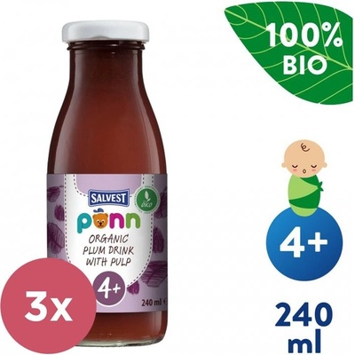 SALVEST Põnn BIO Šťáva švestková s dužinou 3 x 240 ml