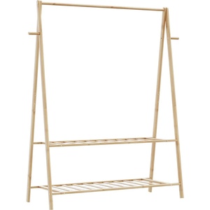 vidaXL vidaXLL Закачалка за дрехи с рафтове 132x45, 5x150, 5 cm Бамбук (4008912)