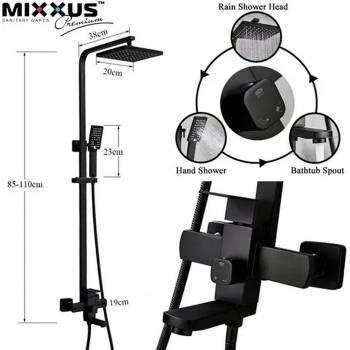 Mixxus Душ колона със смесител за баня MIXXUS KUB-009-J Black ET8482 (UNI-09573)