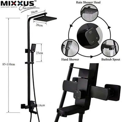 Mixxus Душ колона със смесител за баня MIXXUS KUB-009-J Black ET8482 (UNI-09573)