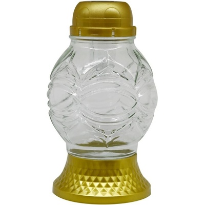 Madona solární LED hřbitovní lampa baňka zlatá 21 cm