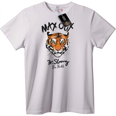NOONEBRAND Тениска Тигър Бъди Силен - 7XL, White
