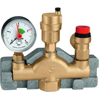 Caleffi SET - odvzdušňovací ventil, manometr, pojišťovací ventil 1" 3bar 950