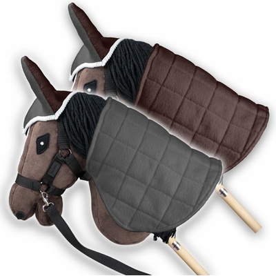 Obojstranná deka a ušné chrániče GLOB Skippi pre Hobby Horse šedá a hnedá