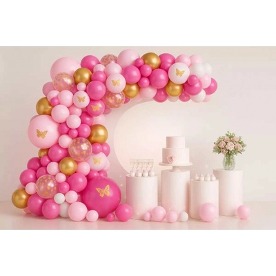 GODAN Balónková girlanda Sada růžovo-zlatá 300 cm