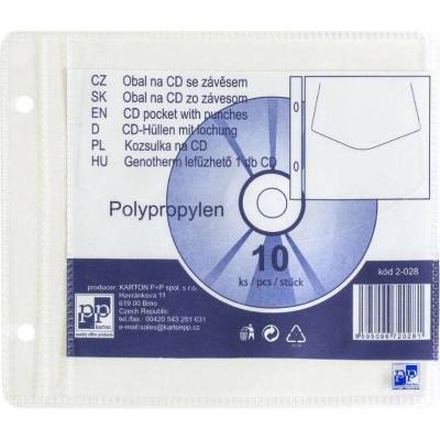 Prospektový obal na CD PP - 1řadý, eurozávěs, 120 µm (10 ks)