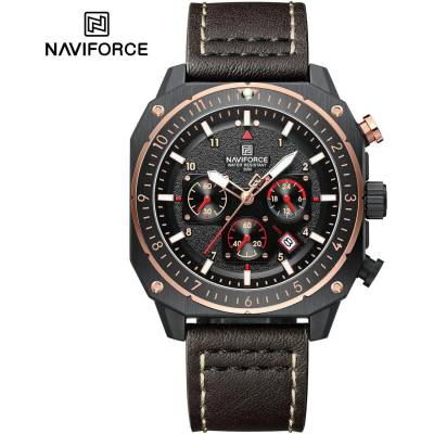 Naviforce Часовници naviforce sq-38606 - Черен / Кафяв kp38606 (sq-38606)