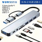 Wowssyo Aluminium 582066 , USB-C-A Multiport, 5Gbps, 8-port (582066)