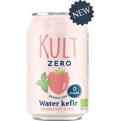 Kult Kefir Vodní kefír s příchutí malina a máta bio 330 ml – Zboží Dáma