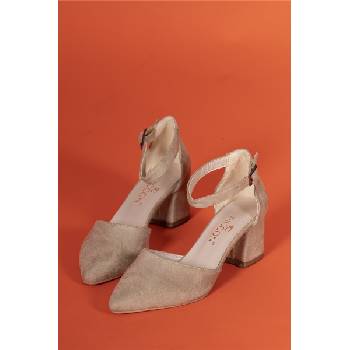 Riccon Дамски велурени обувки с ток 00123801 - Бежови #402787 (402787_Бежов)