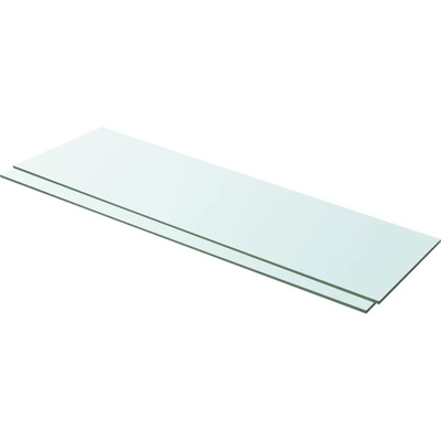vidaXL Рафтове, 2 бр, панели прозрачно стъкло, 100x30 см (3051586)