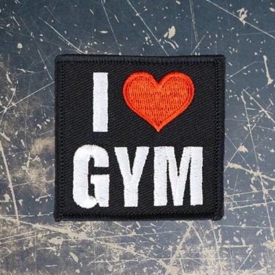Workout nášivka I love gym - 6x6 cm