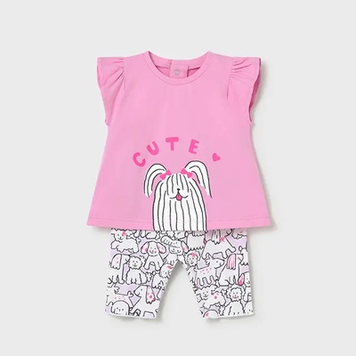 Mayoral Комплект с легингс в розово с кученце за новородено момиче Mayoral