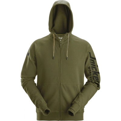Snickers na zips s kapucňou khaki