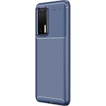 Gigapack Huawei P40 GIGAPACK силиконов калъф за телефон, удароустойчив, с карбонов мотив, ТЪМНОСИНЬО (GP-94587)
